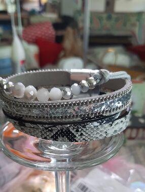 Layered Silver Multi-Texture Women's Bracelet
